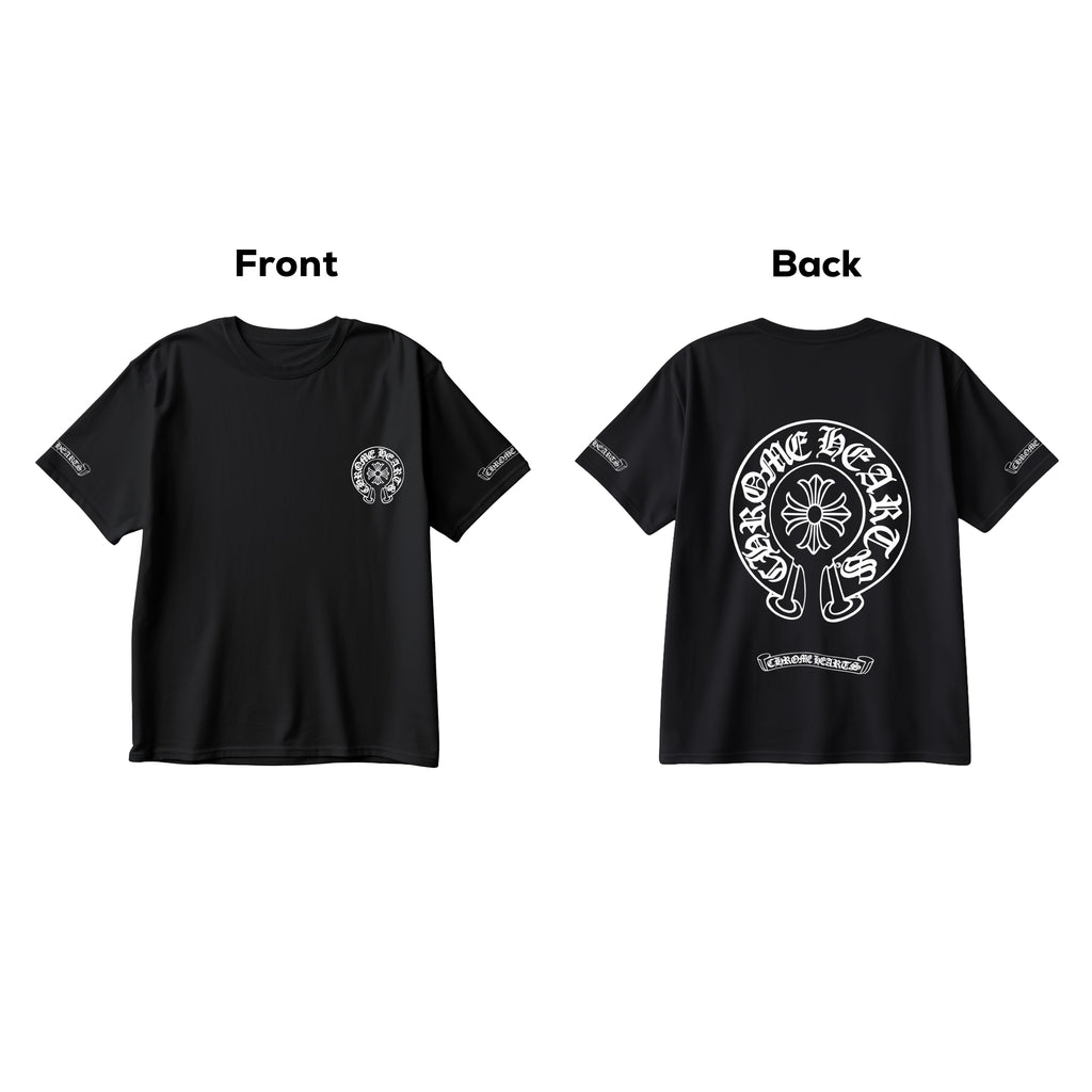 Chrome Hearts Inspired Oversized Black Tee – 240 GSM Premium Streetwear