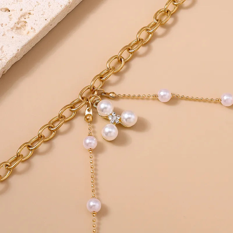 Gold Pearl Drop Waist Chain (Code: ZX#149)