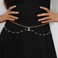 Gold Pearl Drop Waist Chain (Code: ZX#149)