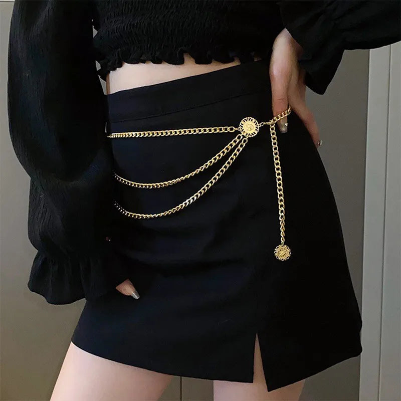 Golden Layered Chain Belt (Code: ZX#143)