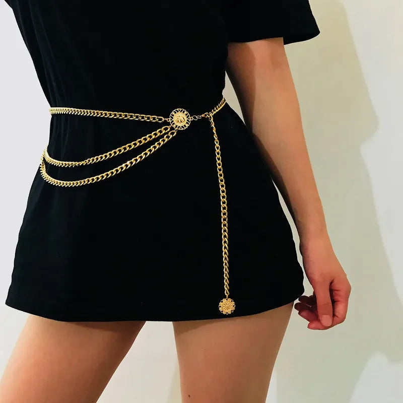 Golden Layered Chain Belt (Code: ZX#143)