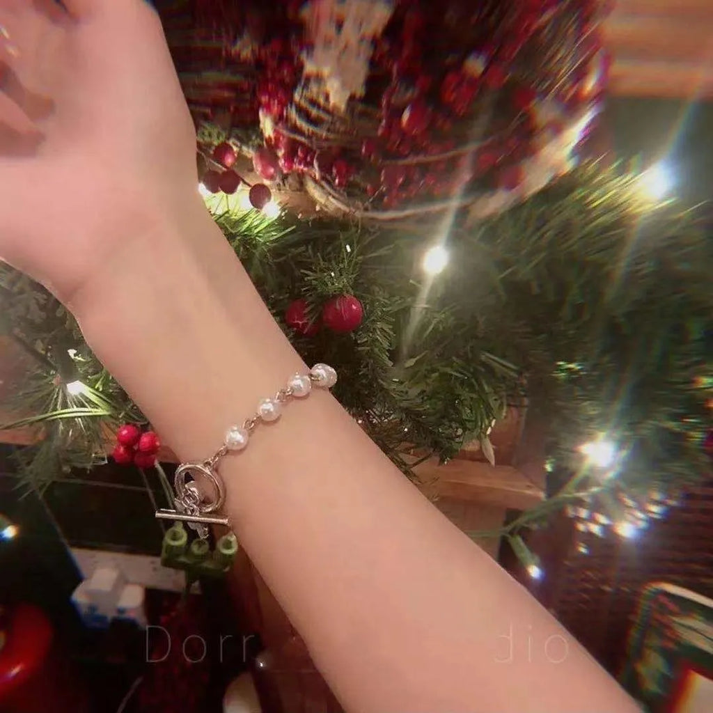 Butterfly Pearl Toggle Bracelet – (Code: ZX#38)