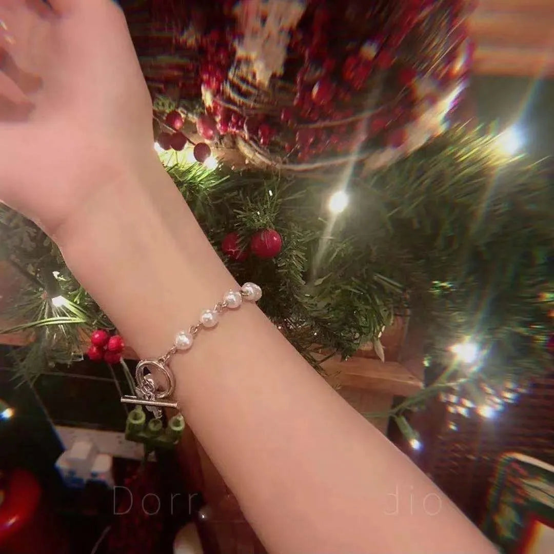 Butterfly Pearl Toggle Bracelet – (Code: ZX#38)