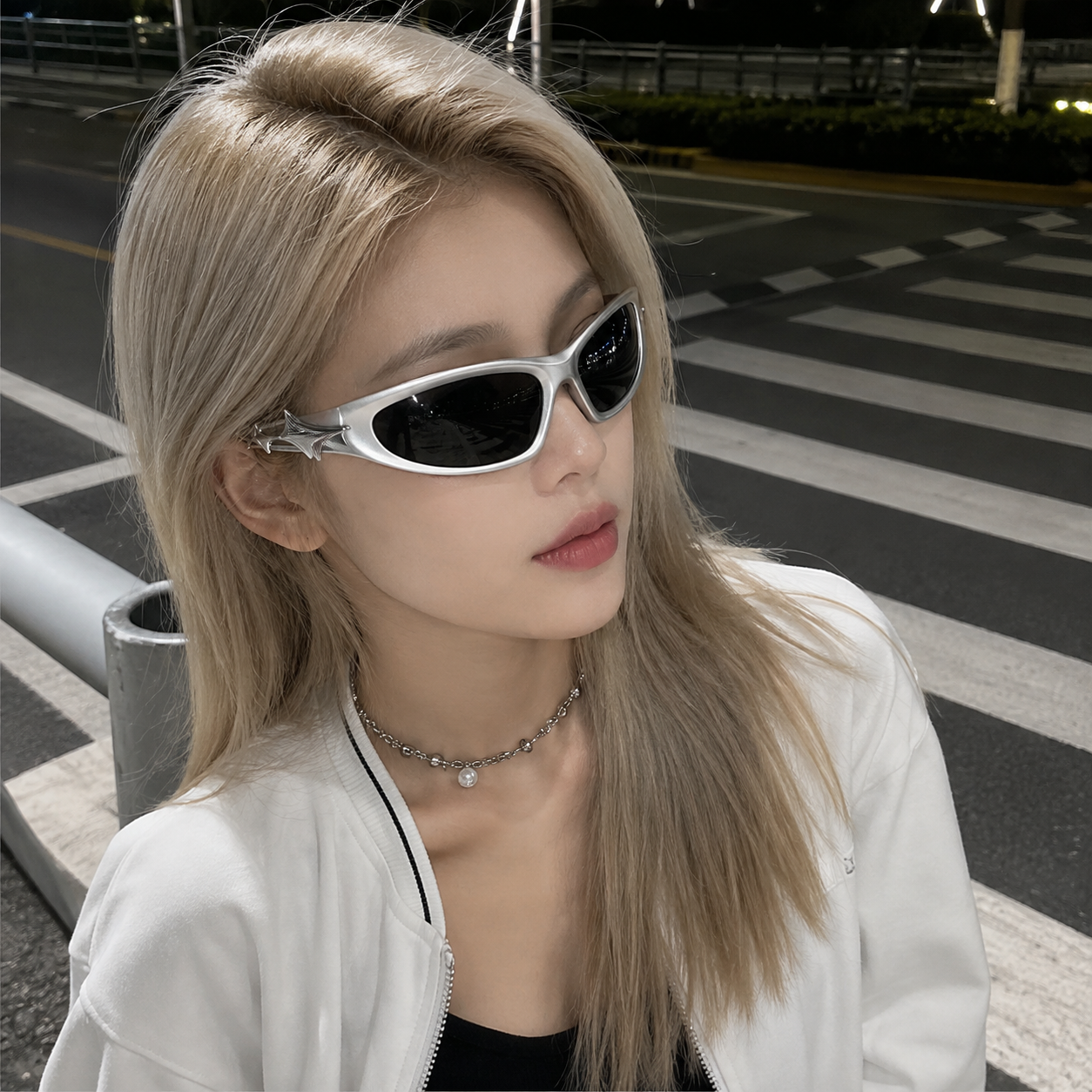 Y2K - Silver Chrome Viper Glasses