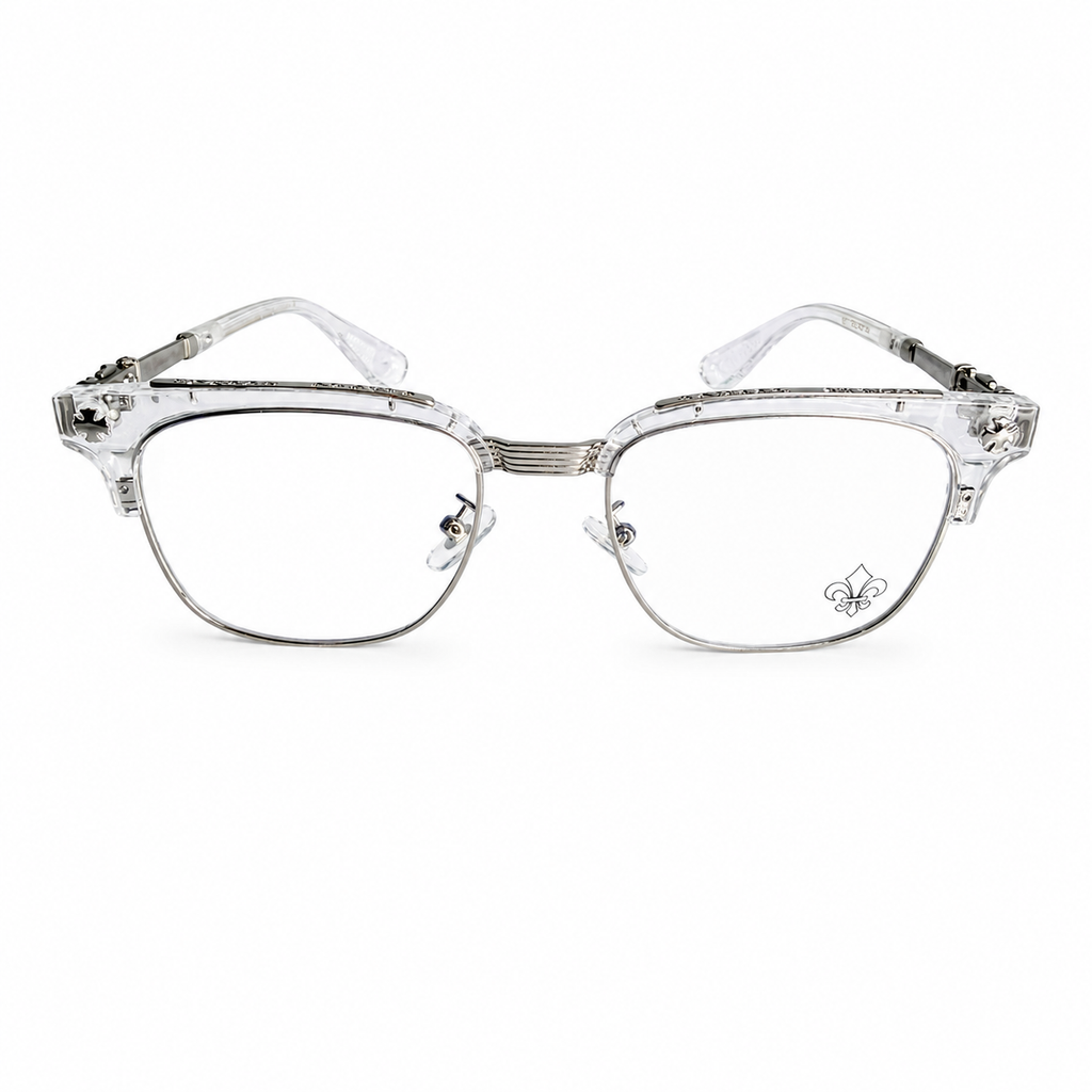 Chrome Hearts Cross Fleur-De-Lis  Glasses - Transparent/Silver