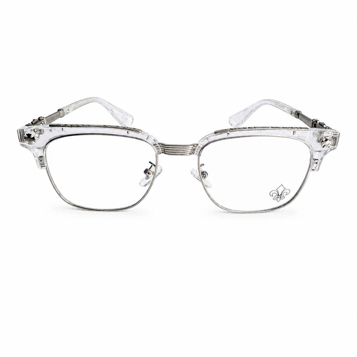 Chrome Hearts Cross Fleur-De-Lis  Glasses - Transparent/Silver