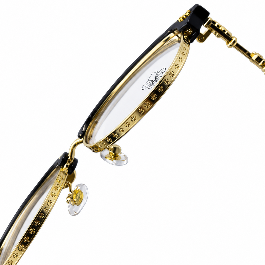Chrome Hearts Cross Fleur-De-Lis Glasses - Gold