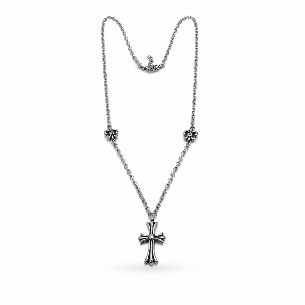 Chrome Heart Divine Sterling Cross Chain- (CH-45)
