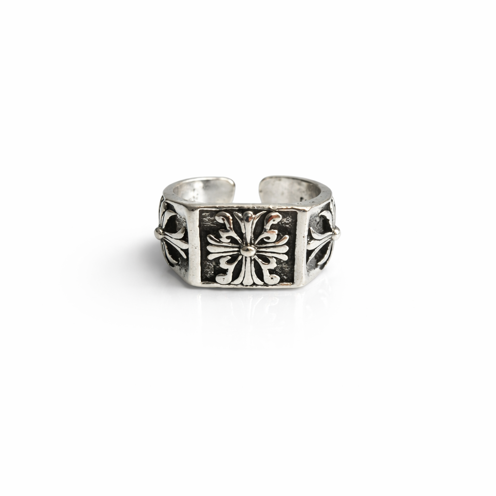Chrome Heart Cross Panel Ring (Adjustable Ring) (Code-838)