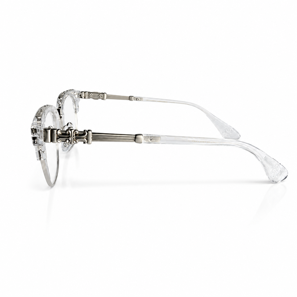 Chrome Hearts Cross Fleur-De-Lis  Glasses - Transparent/Silver