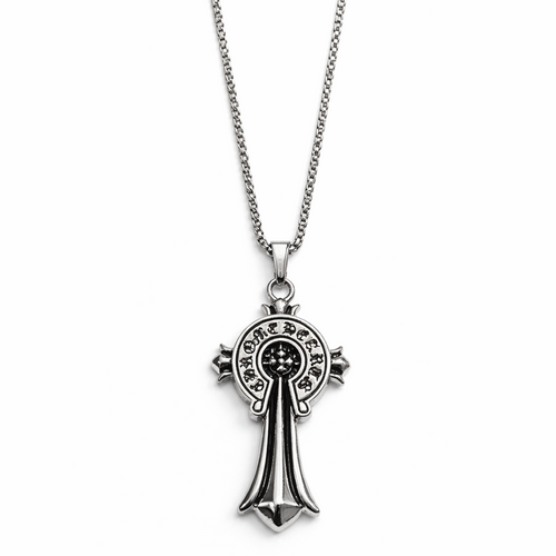 Engraved Cross Necklace Chrome Hearts (Chrome Hearts) (Code-ZX#850