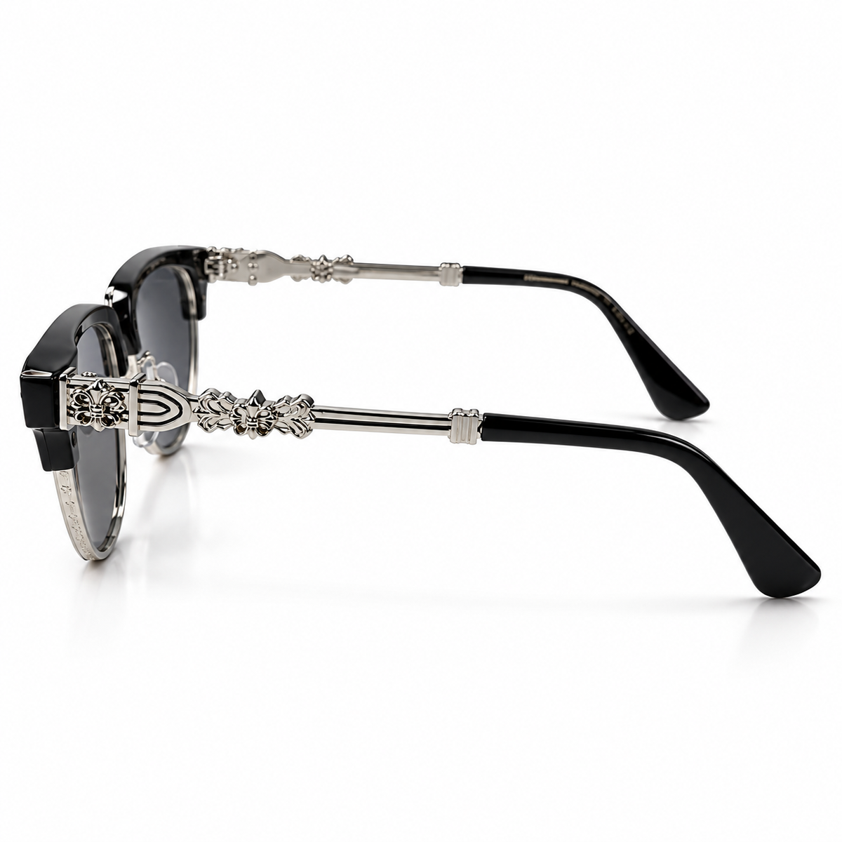 Chrome Hearts Cross Fleur-De-Lis Glasses - Black