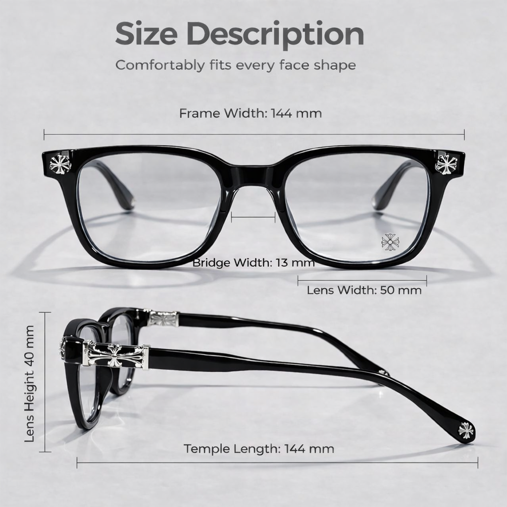 Chrome Heart  - Black/Silver- Premium Glasses