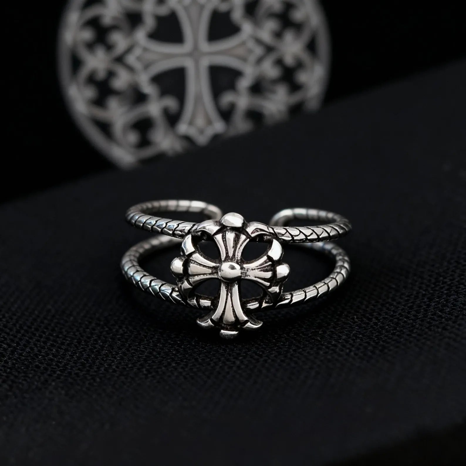 Chrome Heart Cross Wrap Ring (Adjustable Ring) (Code-837)