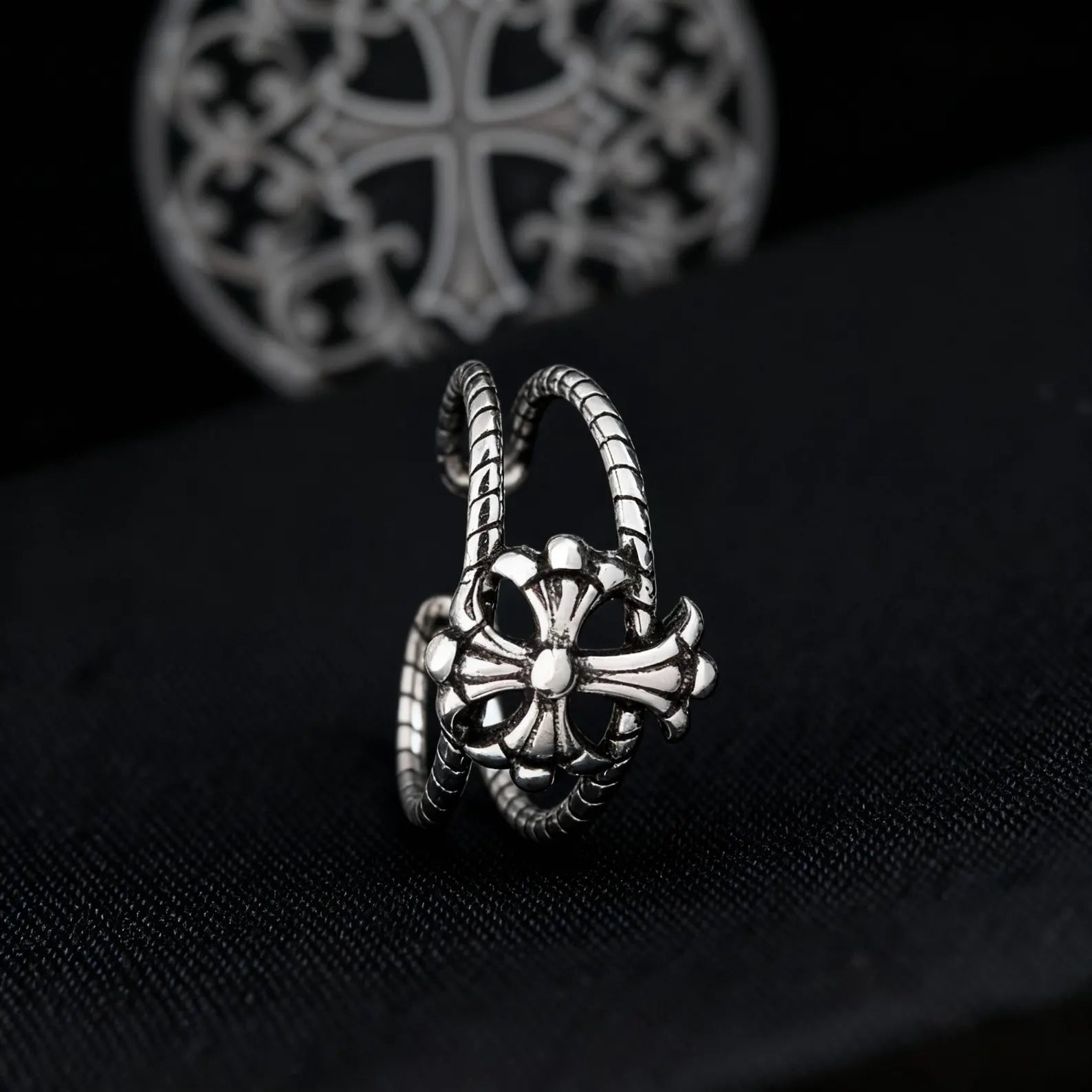 Chrome Heart Cross Wrap Ring (Adjustable Ring) (Code-837)