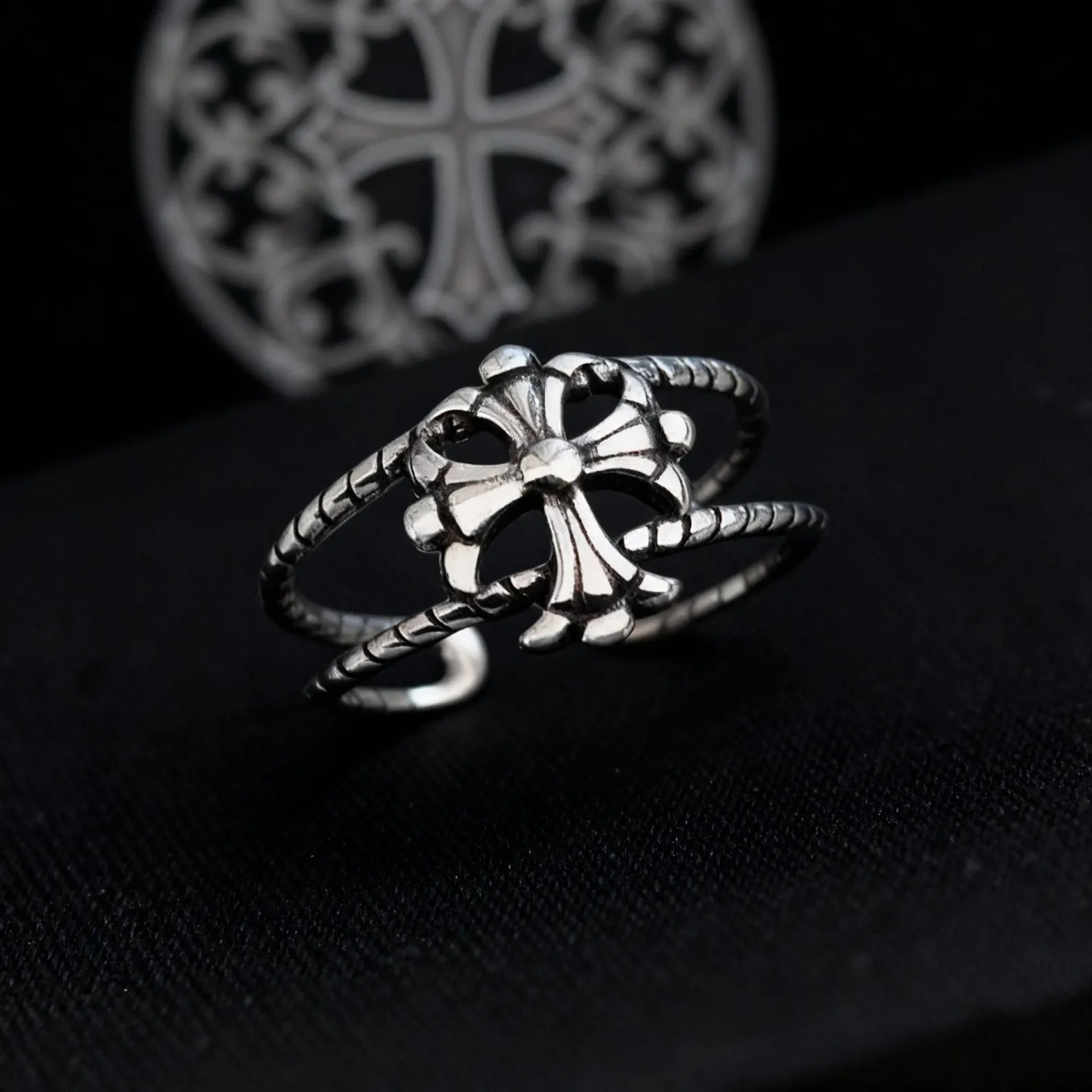 Chrome Heart Cross Wrap Ring (Adjustable Ring) (Code-837)