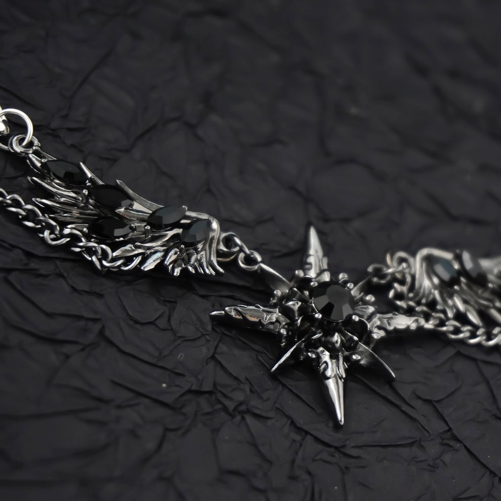 Silver Gothic Star Pendant(Code: ZX#205)