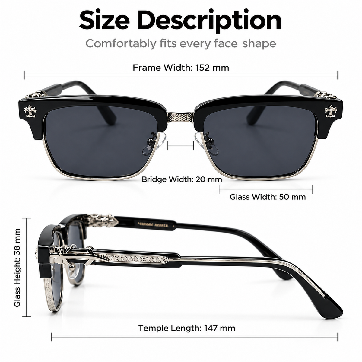 Chrome Hearts - Black Clubmaster