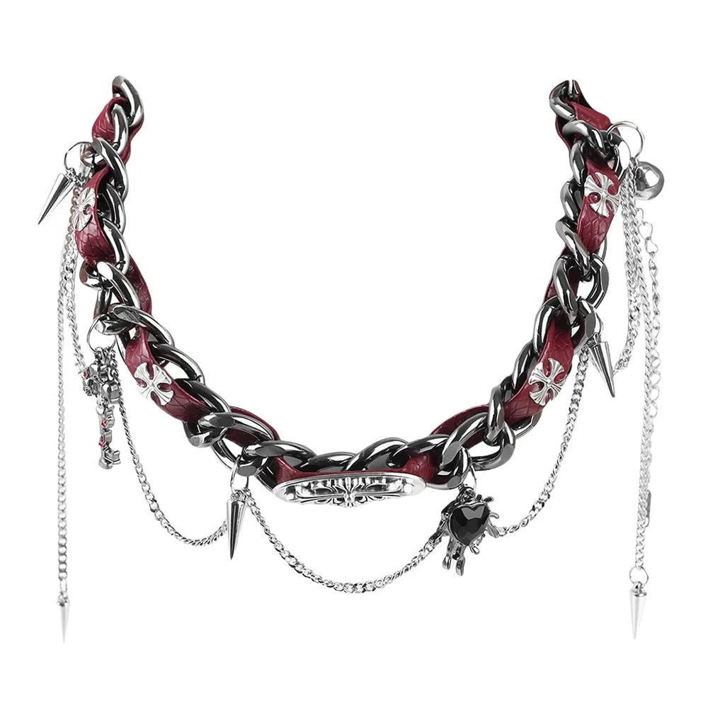 Crimson Chains Choker (Code: ZX#181)