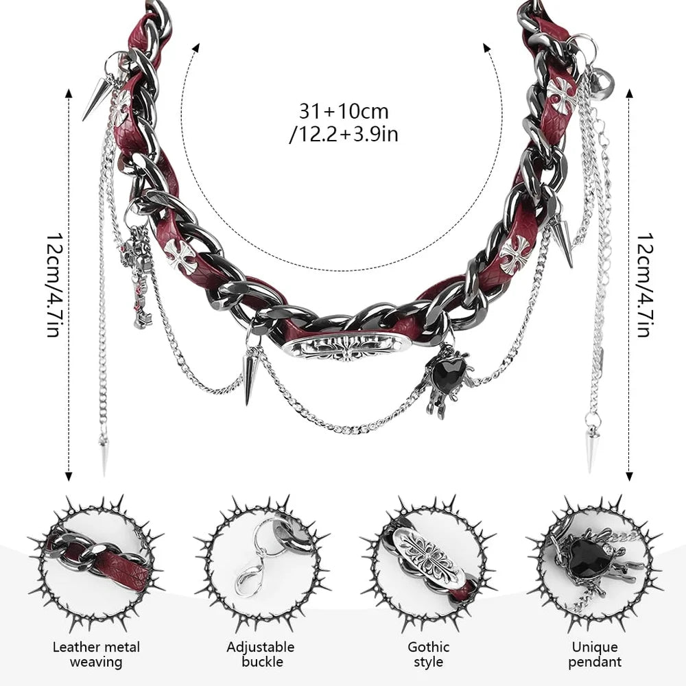 Crimson Chains Choker (Code: ZX#181)
