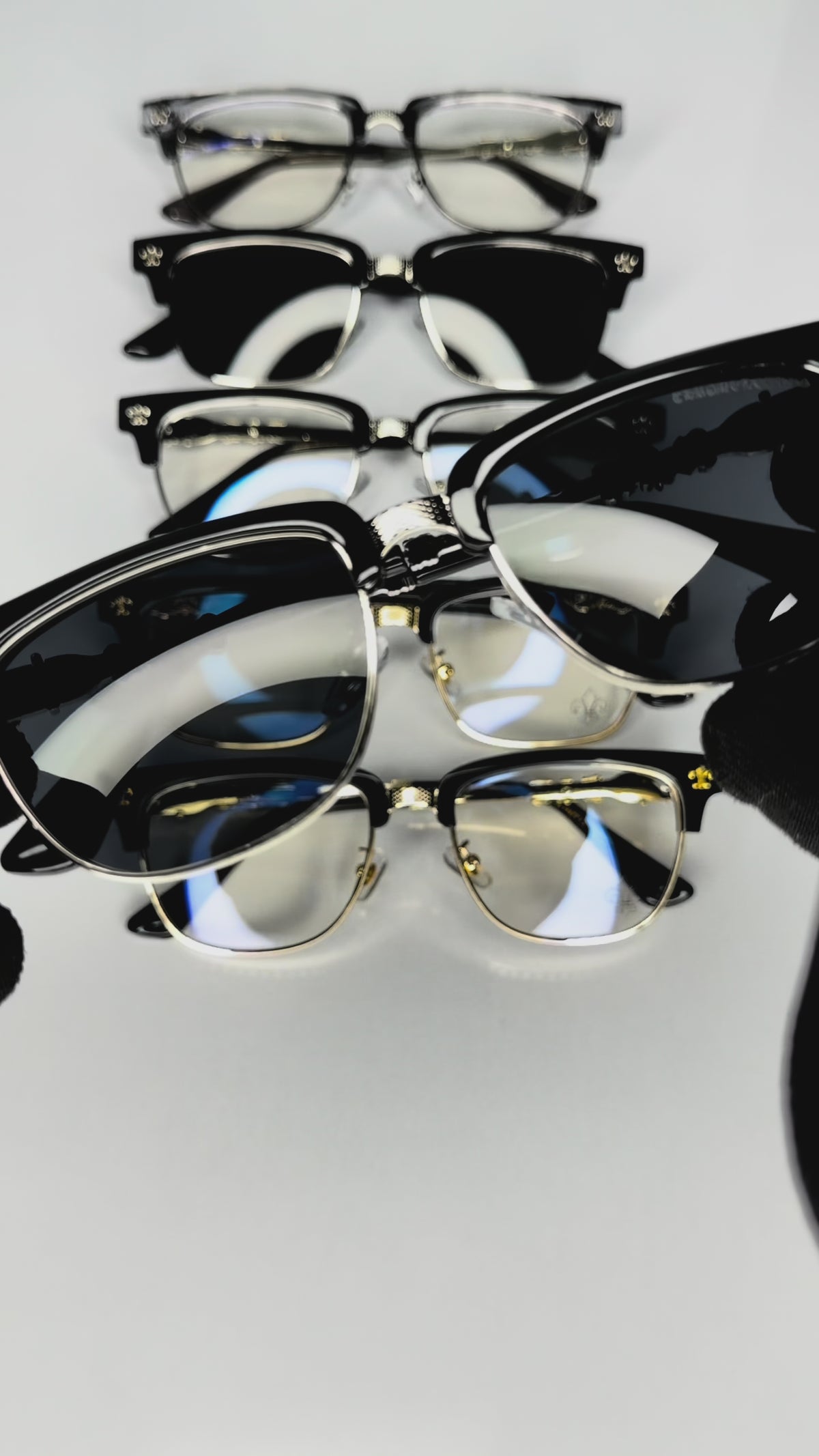Chrome Hearts Cross Fleur-De-Lis Glasses - Black