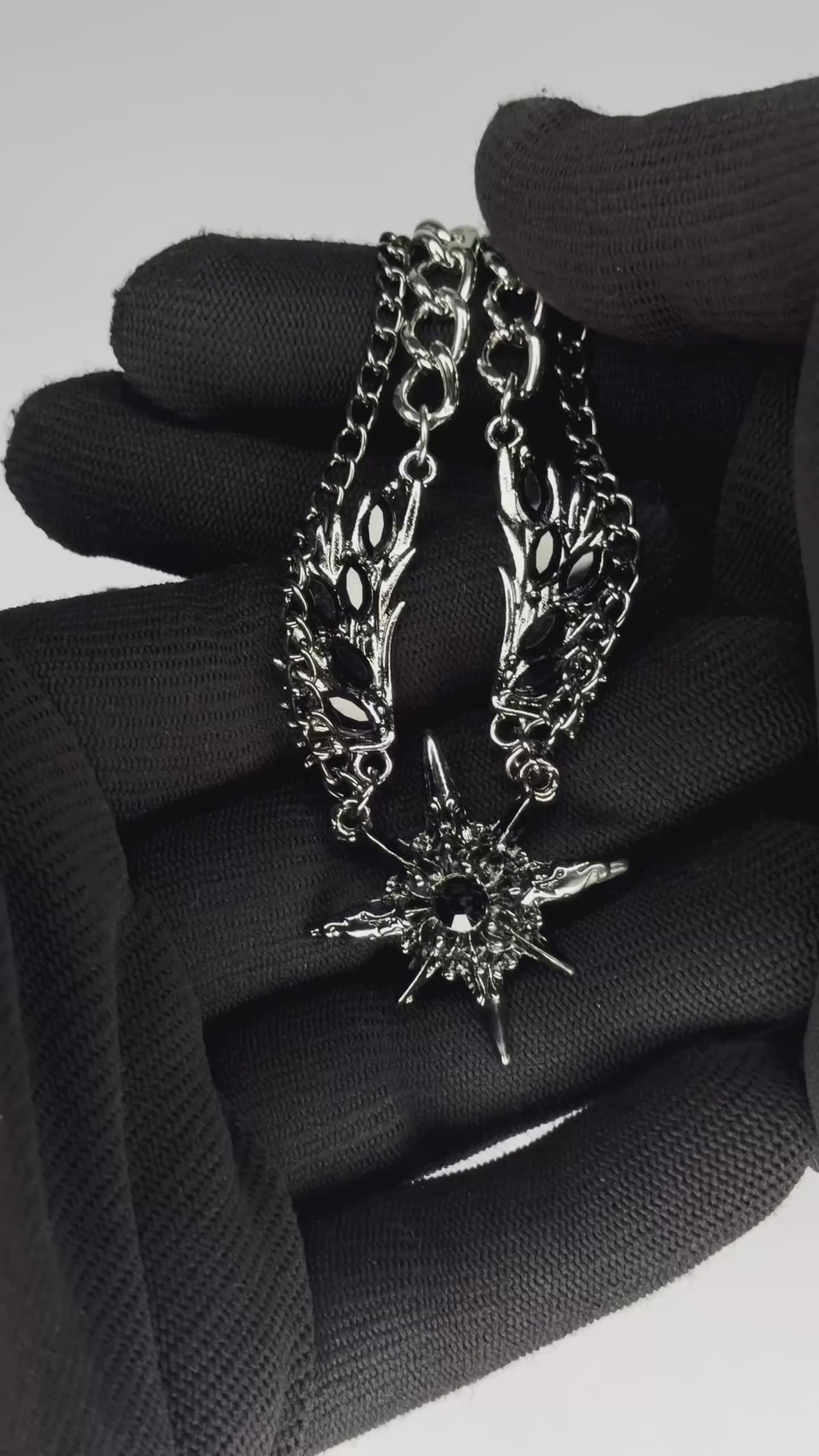 Silver Gothic Star Pendant