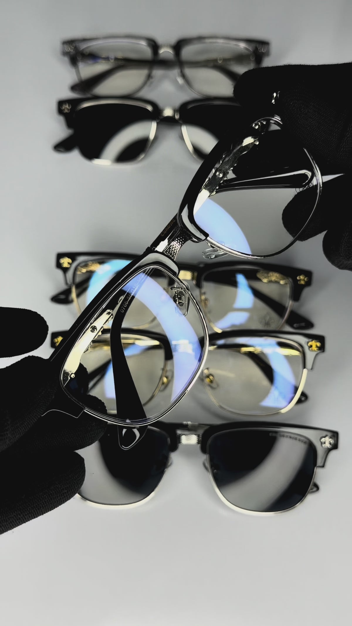 Chrome Hearts Cross Fleur-De-Lis Glasses - Black