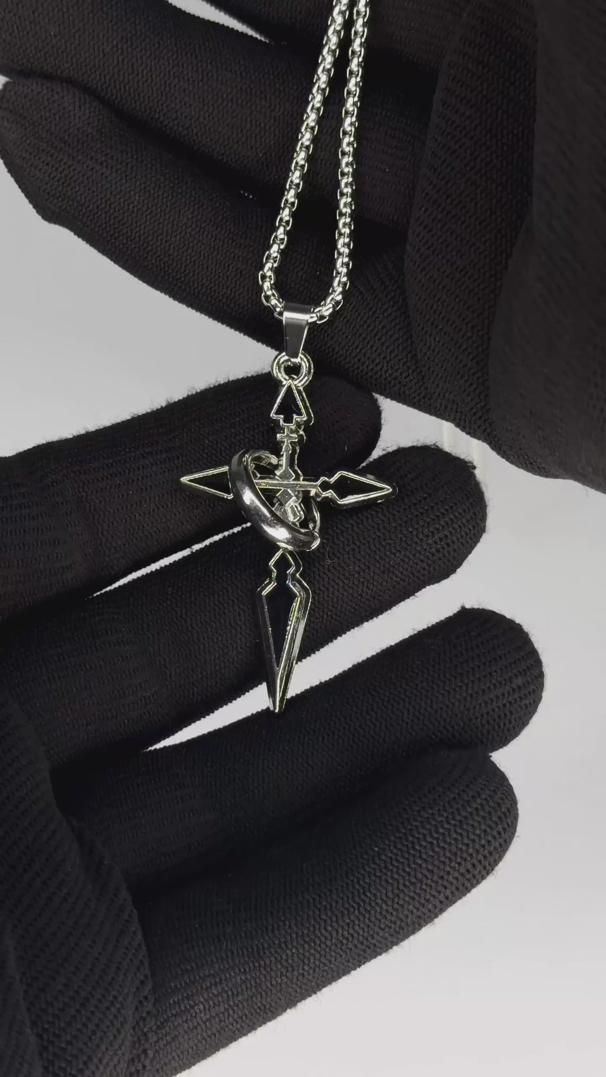 Obsidian Edge Cross Pendant