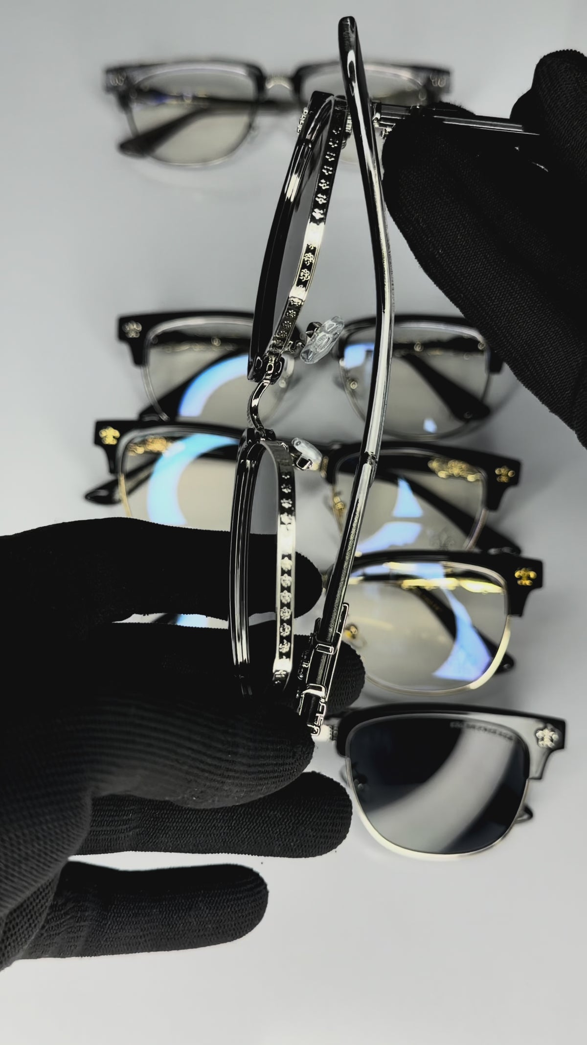 Chrome Hearts Cross Fleur-De-Lis Glasses - Grey