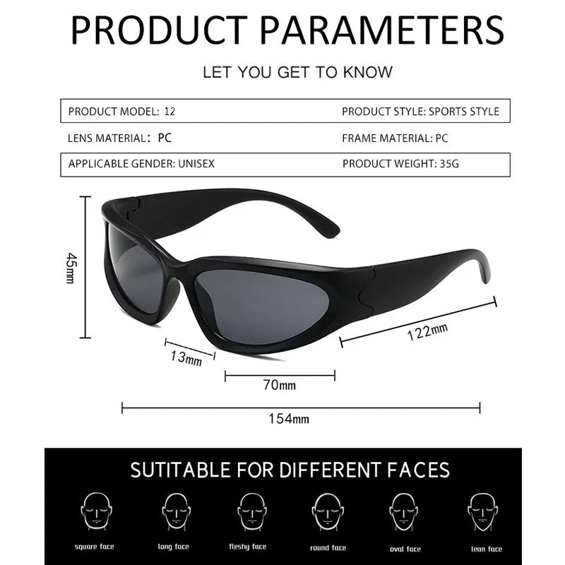 Y2k Glasses (Black)